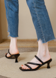 New Summer Square Toe High Heels For Women Stiletto Fairy Style Sandals