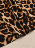 New Sexy Sleeveless Wrap Chest Printed Leopard Print Suspender Slim Dress