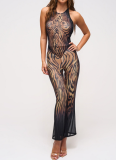 Brown Casual Print Patchwork O Neck Sleeveless Two Pieces