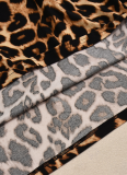 New Sexy Sleeveless Wrap Chest Printed Leopard Print Suspender Slim Dress