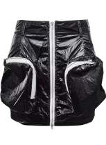 Solid Color Large Pocket Zipper Trendy Workwear Style Slim Skirt