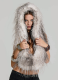 Furry Deep V Halter Neck Open Back Tie Hooded Top
