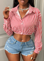 Fashion Striped Print Long-sleeved Shirt