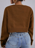 Sexy Short Sweater Jacket With Suspenders, Soft Navel-Baring Sweater Jacket, Two-Piece Set