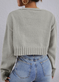 Sexy Short Sweater Jacket With Suspenders, Soft Navel-Baring Sweater Jacket, Two-Piece Set
