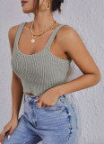 Sexy Short Sweater Jacket With Suspenders, Soft Navel-Baring Sweater Jacket, Two-Piece Set