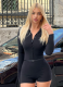 Spring And Autumn New Sexy Long-Sleeved Slim Hot Girl Jumpsuit Shorts