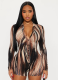 Autumn New Mixed Color Vertical Stripes Sexy Slim Cardigan Single-Breasted Jumpsuit