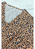 Leopard Print Long-Sleeved V-Neck Casual Holiday Dress