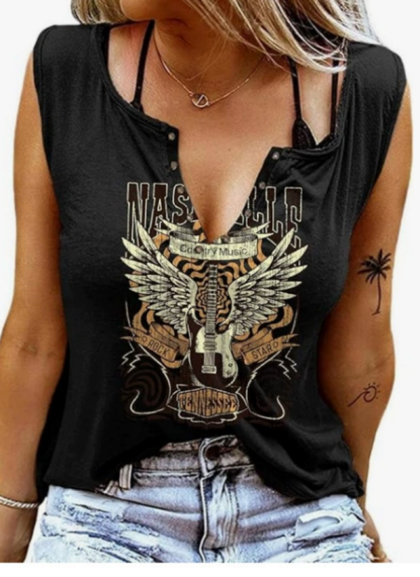 3D Women'S Vest Perforated Sleeveless Comfortable Loose T-Shirt