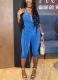 Casual Solid Color V Neck Regular Jumpsuits