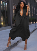 Women'S Solid Color Loose Wide-Leg Casual Jumpsuit