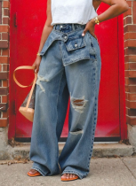 New Retro Ripped Women'S Straight Jeans