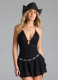 Solid Color Deep V Halter Neck Backless Sexy Mini Dress