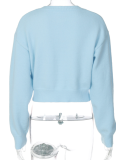 Autumn And Winter Fashionable Loose Versatile Short Long-Sleeved Woolen Cardigan Top