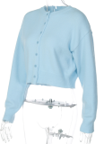 Autumn And Winter Fashionable Loose Versatile Short Long-Sleeved Woolen Cardigan Top