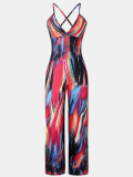 Fashionable And Sexy Slim Fit Hot Girl Printed Jumpsuit