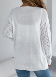 Casual Hollow Lantern Long-Sleeved Cardigan Sweater Mid-Length Coat