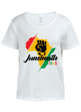 Letter Print Women's Round Neck T-Shirt Cotton Top