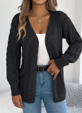 Casual Hollow Lantern Long-Sleeved Cardigan Sweater Mid-Length Coat