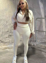 Fashionable Women's Sexy Elastic Waist Drop Shoulder Sleeve Tight Trousers Two-Piece Suit