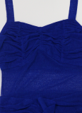 Solid Color Sexy Halter Neck Mesh Splicing Slit Dress
