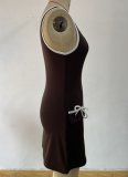Summer New U-Neck Waist Bow Dress Women's Clothing