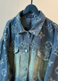 Vintage Gradient Jacquard Denim Jacket