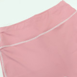 Pink Casual Solid Color Zipper Zipper Collar Long Sleeve Two Pieces