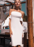 Fashionable And Sexy Tube Top Patchwork Dress