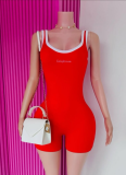Fashionable Sexy Hot Girl Sleeveless Solid Color Backless Jumpsuit Shorts