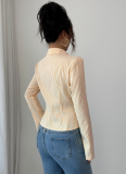 Casual Simple Striped Long Sleeve Button Top Shirt