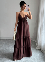 Elegant And Graceful Suspender High-End Long Dress