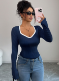 Casual Simple Style Long-Sleeved Slim T-Shirt