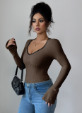Casual Simple Style Long-Sleeved Slim T-Shirt