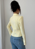 Casual Simple Striped Long Sleeve Button Top Shirt