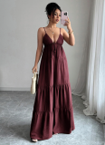 Elegant And Graceful Suspender High-End Long Dress