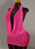 Knitted Halterneck Backless Sleeveless Dress