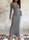 2025 Autumn and Winter New Tassel Long Sleeve Knitted Dress