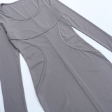 2025 Autumn and Winter New Tassel Long Sleeve Knitted Dress