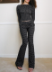 Fashionable Polka Dot Print One-shoulder Long-sleeved Trousers Slightly Flared Suit