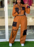 Fashionable Multi-Pocket Overalls Casual Set