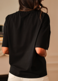 Three-Dimensional Embroidery Light Breathable Round Neck Short-Sleeved T-Shirt
