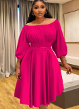 Autumn And Winter Off-The-Shoulder Crop Top High-Waisted Maxi Skirt Two-Piece Set
