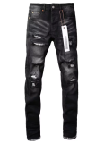 Men's New Black Ripped Stretch Jeans