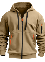 Loose Fit Zip-Up Hooded Sport Jacket