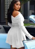 Fresh Off-Shoulder High-Waisted Slimming A-Line Dress