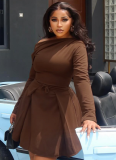 Fresh Off-Shoulder High-Waisted Slimming A-Line Dress