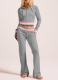 Casual Stripe Zipper Hooded Long Sleeve Two Pieces