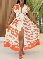 Sexy Hot-selling Digital Printed Waist Dress